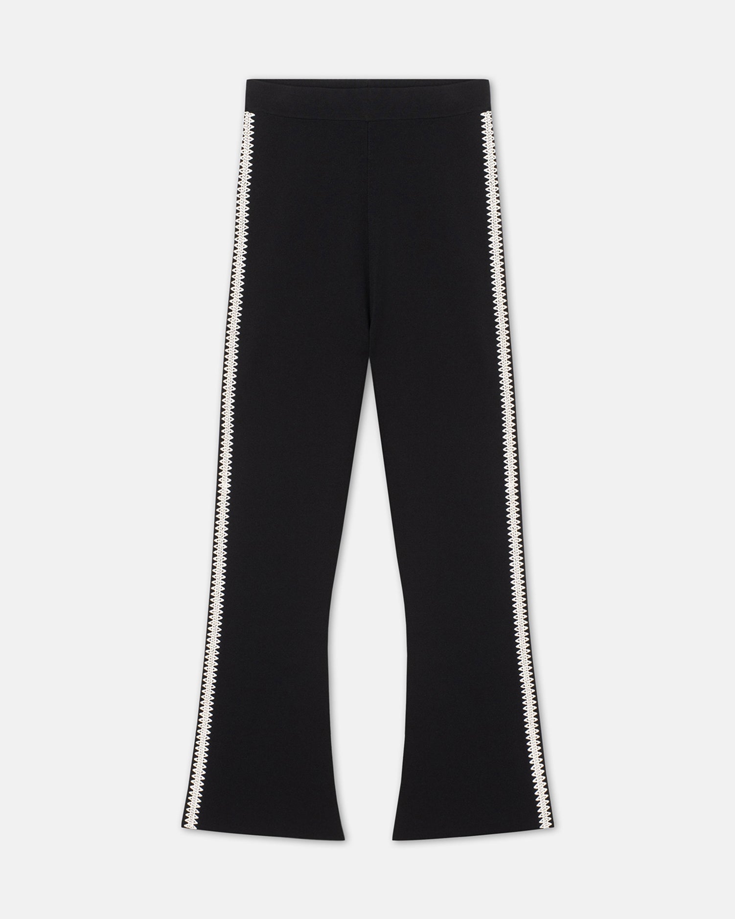 Womens | Franna Crocheted Kick Flare Pants | Black Cream