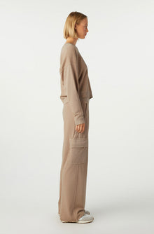 AMO Denim Cargo Sweatpant in Taupe