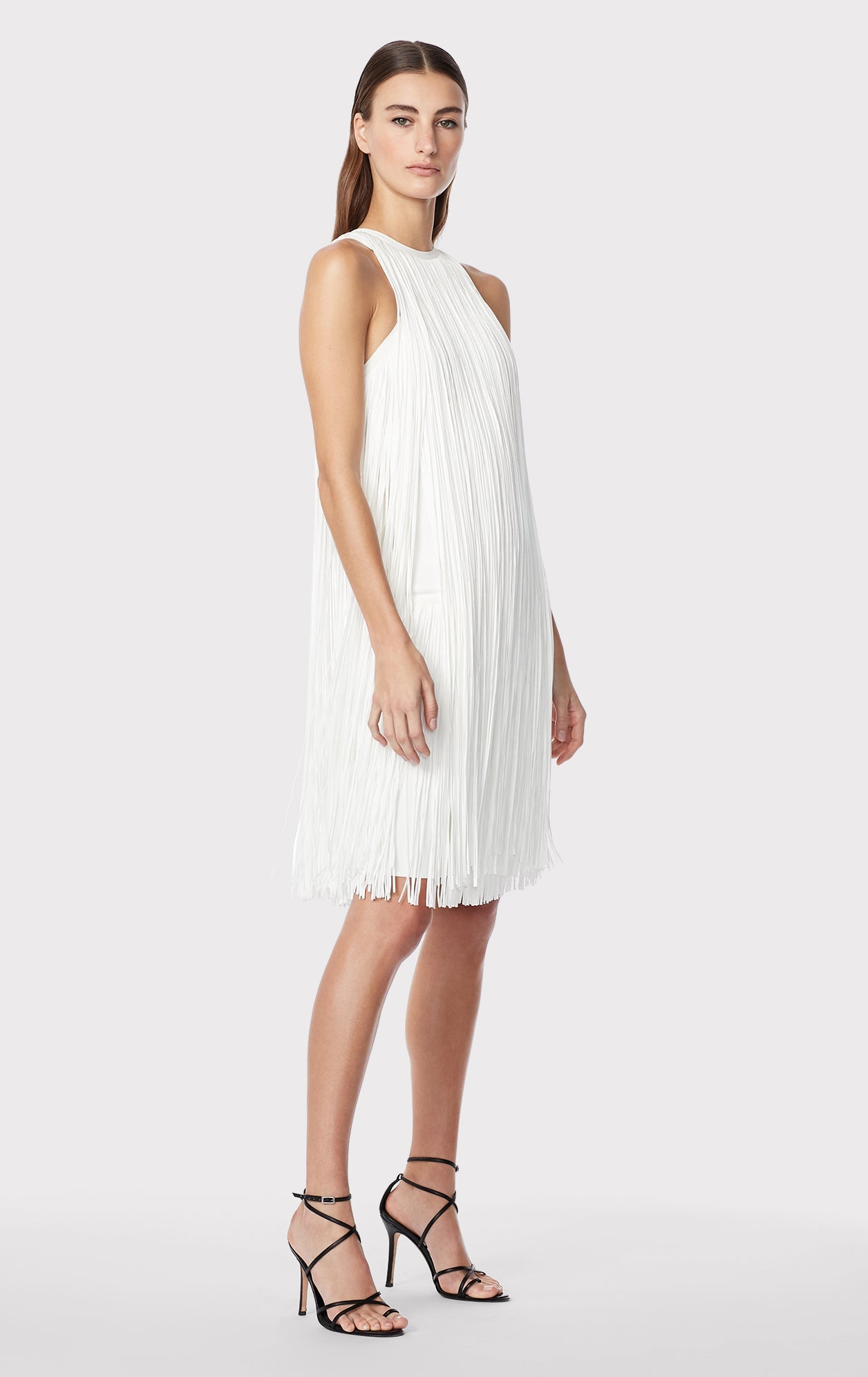 Racer Fringe Mini Dress | Alabaster