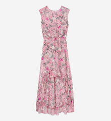 Long Flowing Dress With Floral Print | Women | Pink