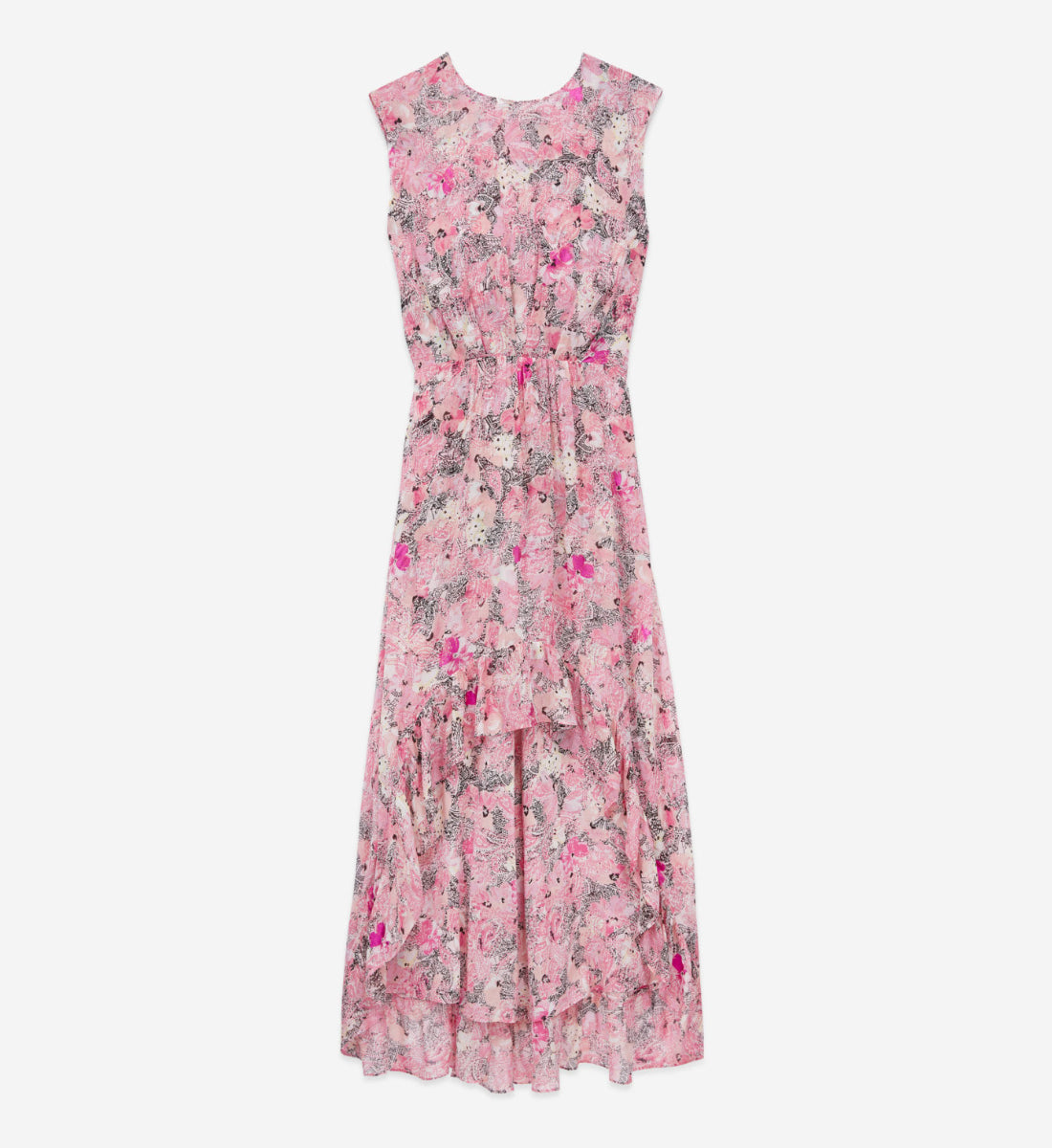 Long Flowing Dress With Floral Print | Women | Pink