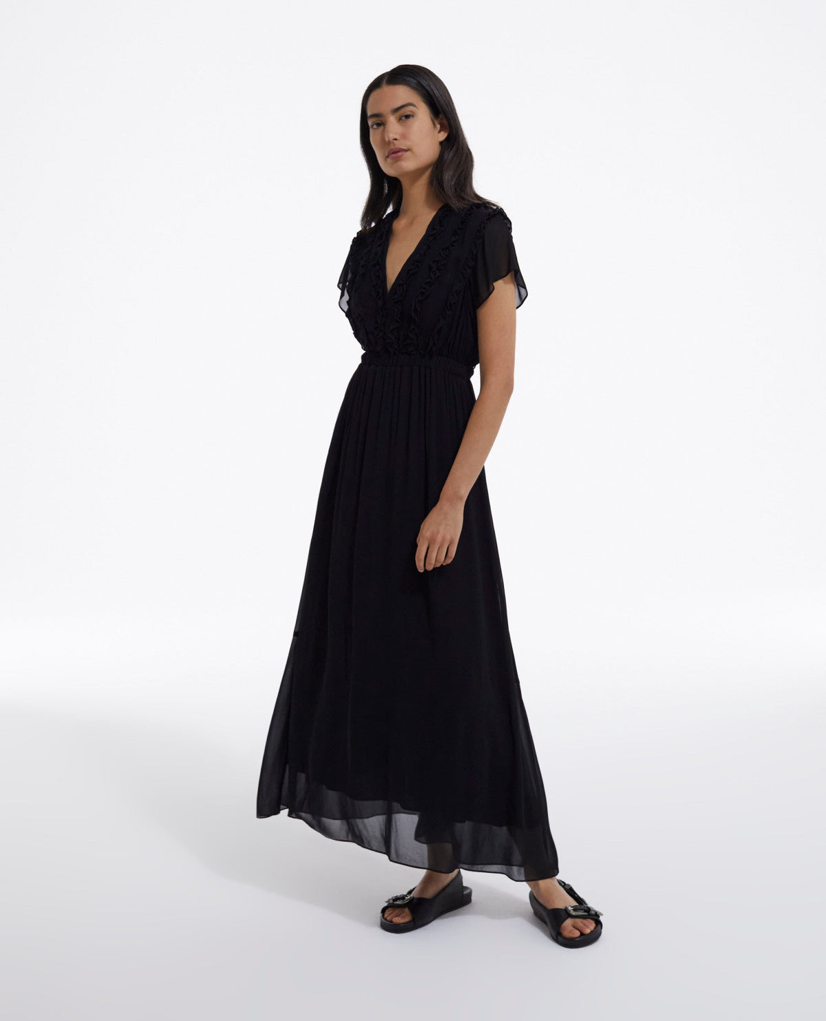 Long Dress With Short Sleeves | Women | Black