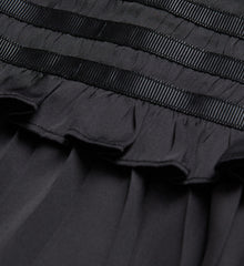 Pleated Short Dress | Women | Black