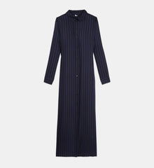 Long Striped Dress | Women | Black Navy