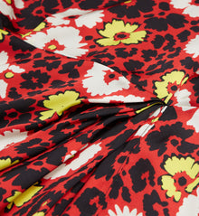 Floral Print Long Dress | Women | Red x Yellow