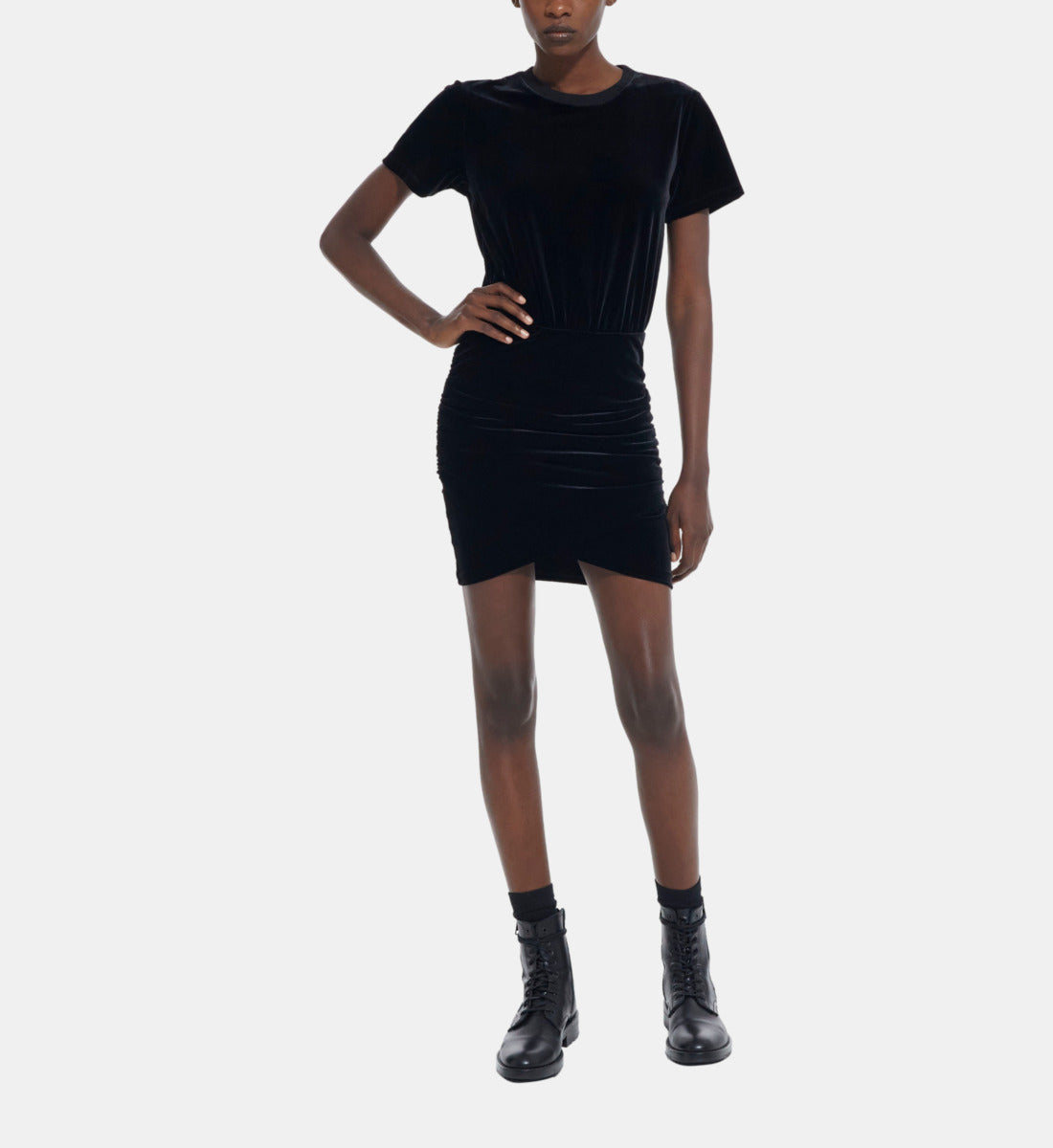 Short Velvet Dress | Women | Black