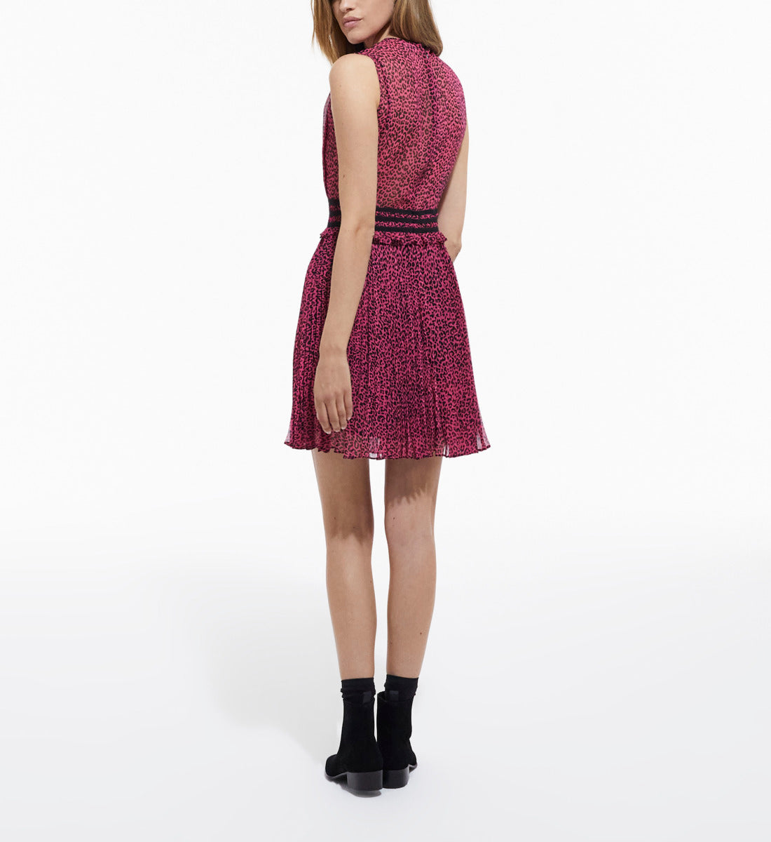 Short Printed Dress | Women | Pink Black