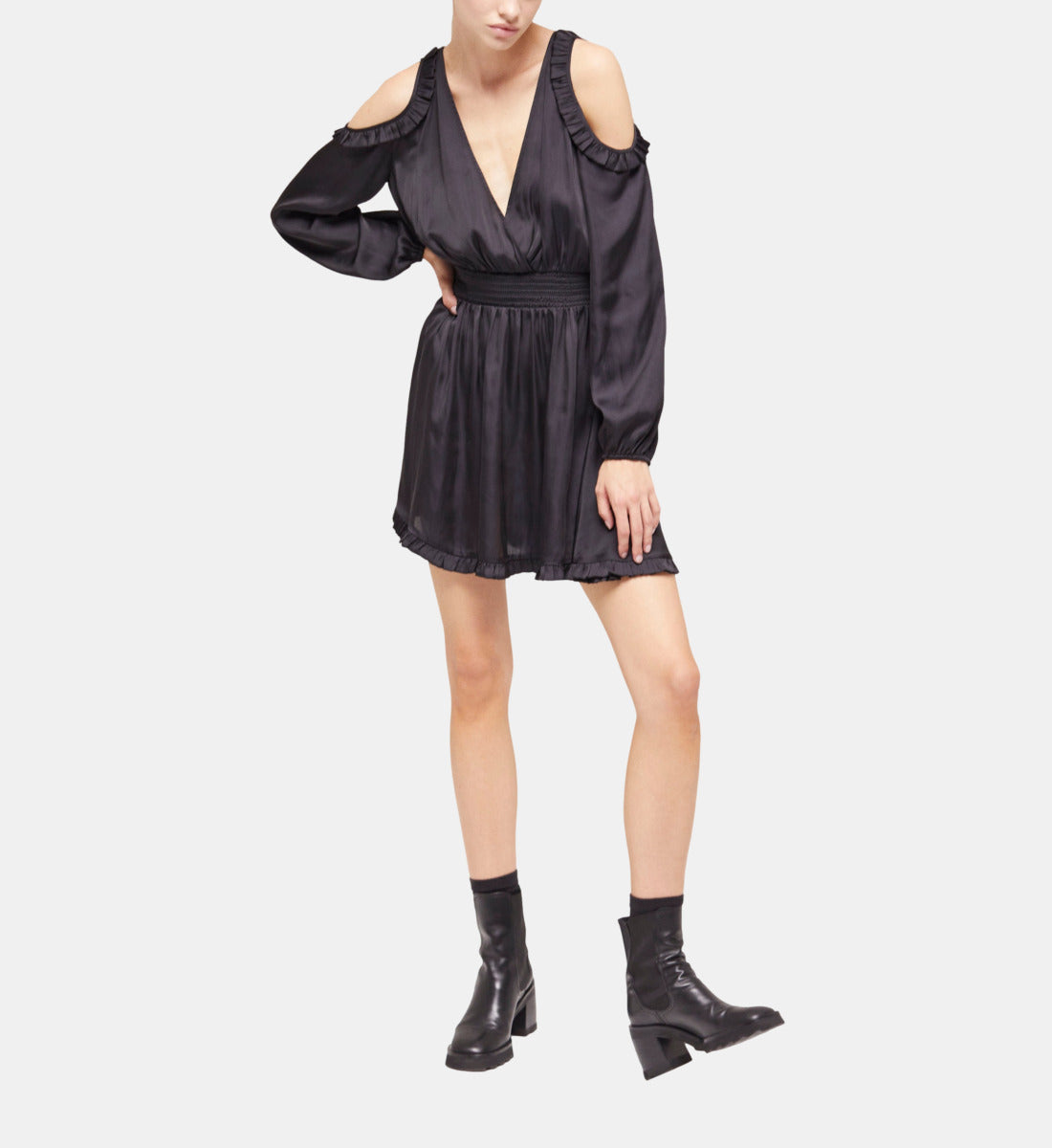 Short Frilly Dress | Women | Black