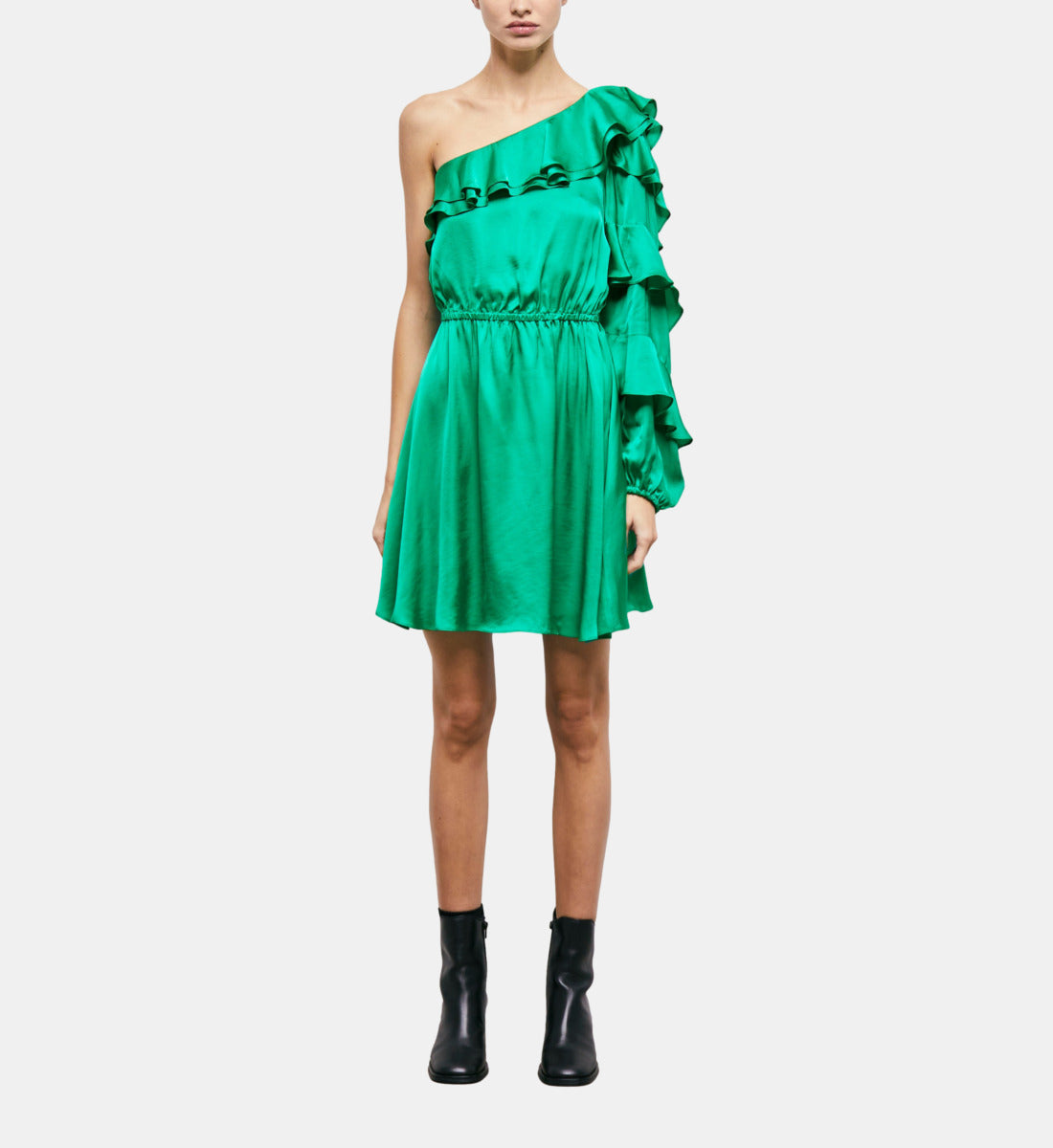 Short Asymmetric Dress | Women | Green