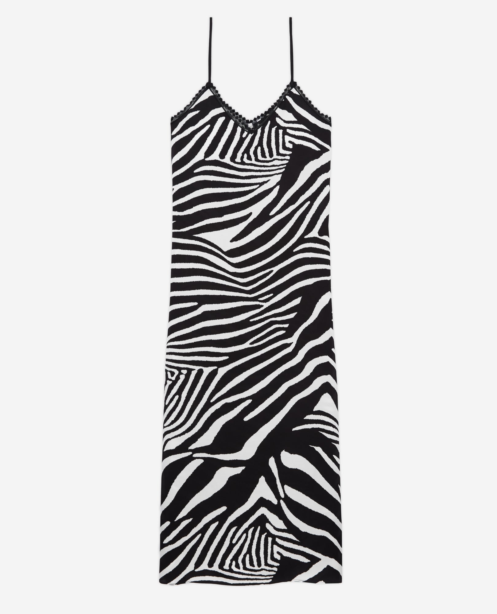 Printed Long Dress | Women | Black x White