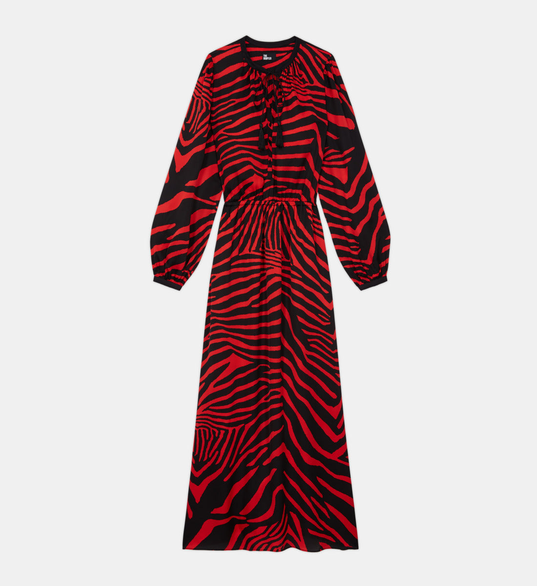 Long Printed Dress | Women | Black x Red