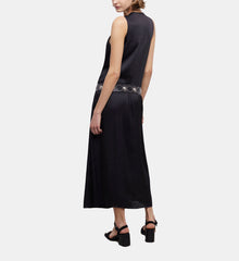 Long Satin Dress | Women | Black