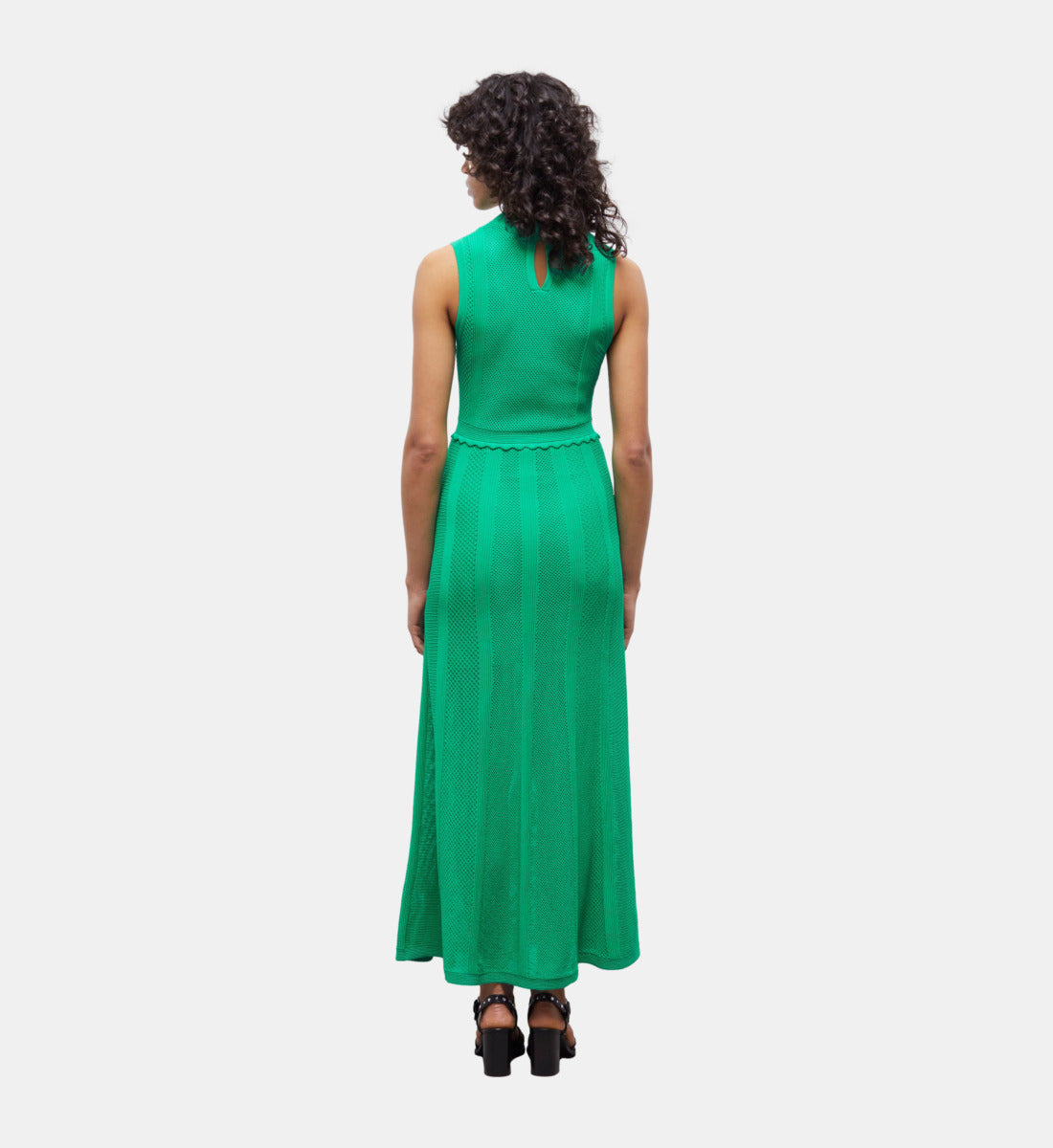 Long Dress In Openwork Mesh | Women | Green