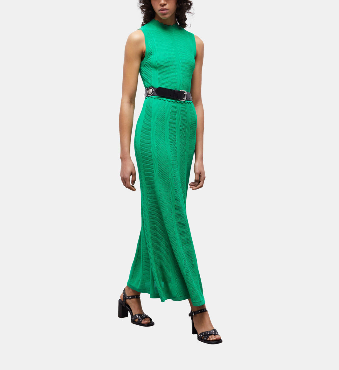 Long Dress In Openwork Mesh | Women | Green