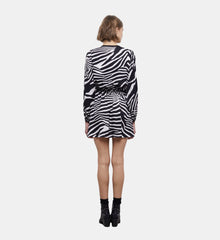 Short Printed Dress | Women | Black x White