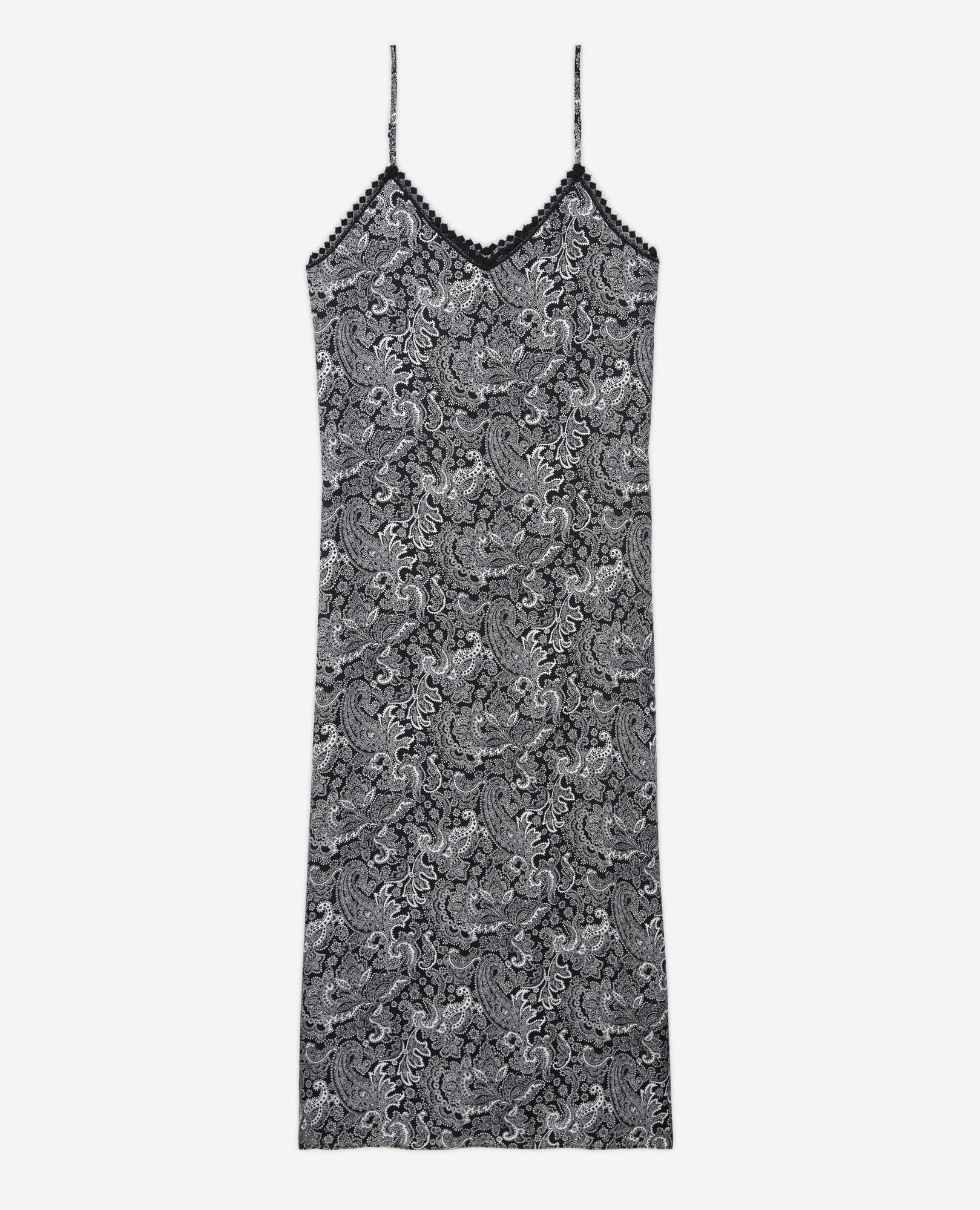 Printed Long Dress | Women | Black x White