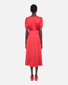 Red Long Dress With Buttoning | Women | Rubis