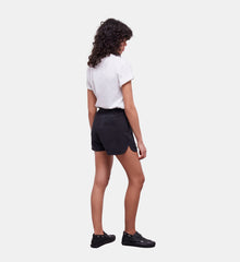 Fleece Shorts With Western-Style Embroidery | Women | Black Washed