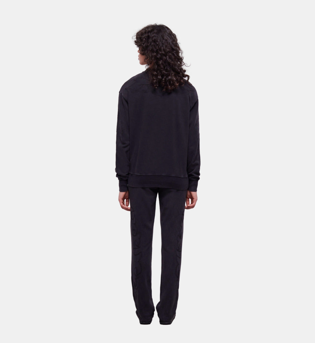 Sweatshirt With Western-Style Embroidery | Women | Black Washed