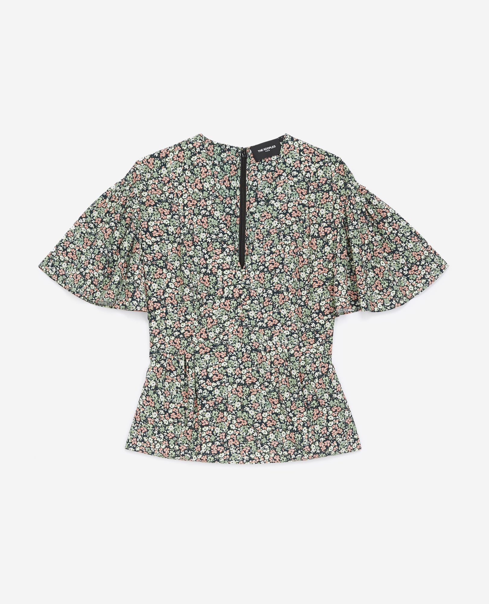 Flowing Frilly Top With Floral Print | Women | Green