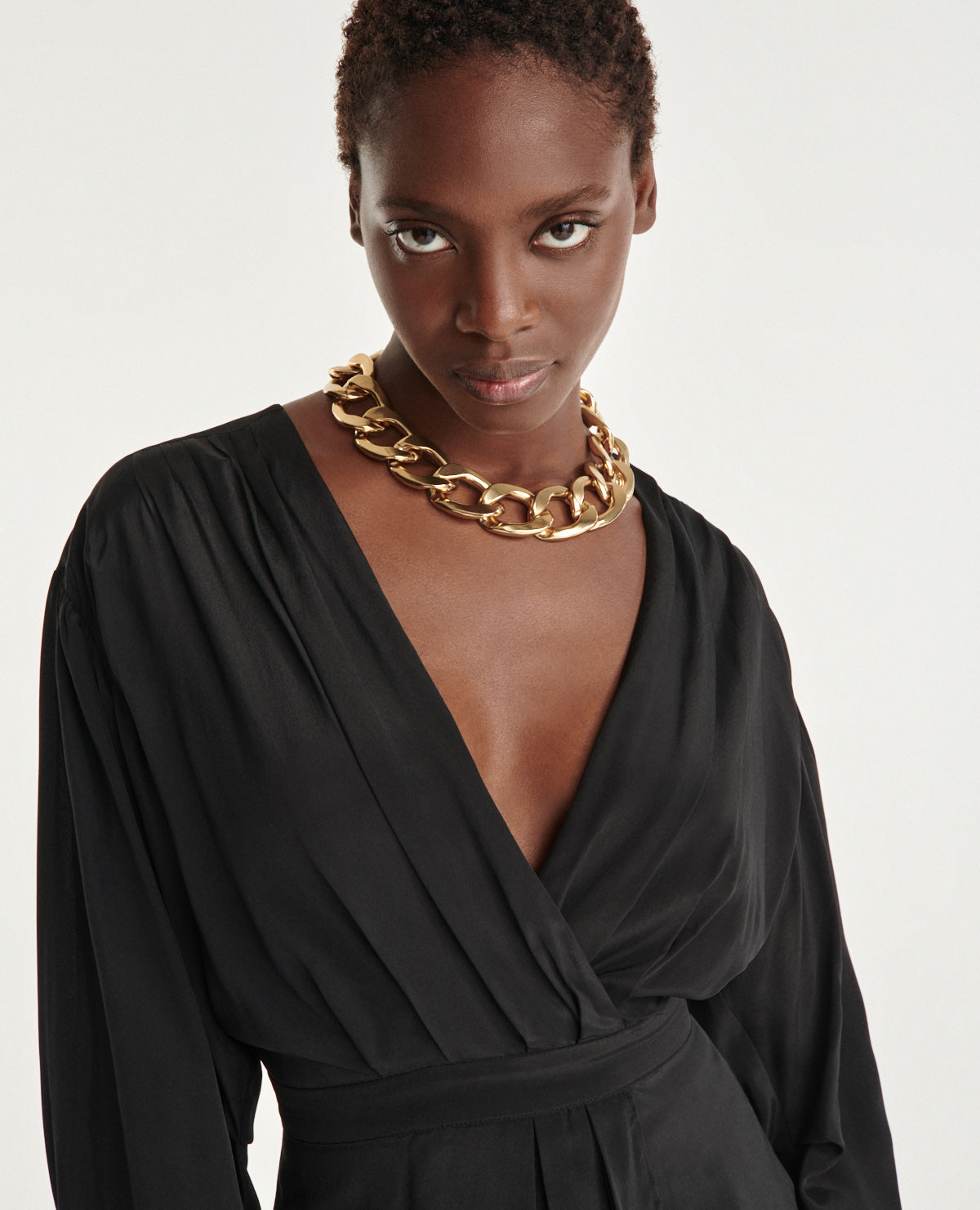 Flowing Draped Top | Women | Black