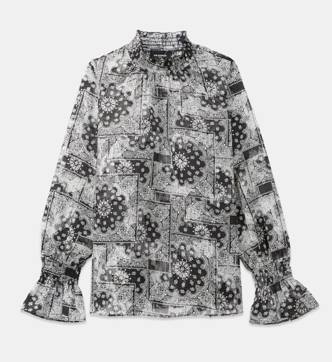 Printed Frilly Blouse | Women | Black