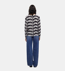 Panther Printed Blouse | Women | Black x White