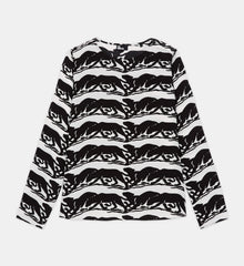 Panther Printed Blouse | Women | Black x White