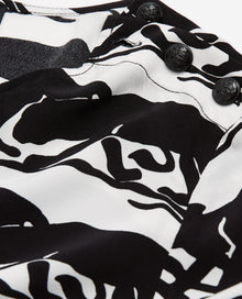 Panther Printed Blouse | Women | Black x White