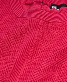 Openwork Short Knit Top | Women | Pink