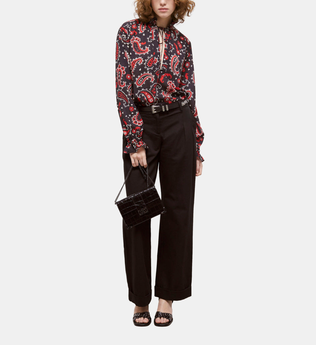 Printed Blouse | Women | Black x Red