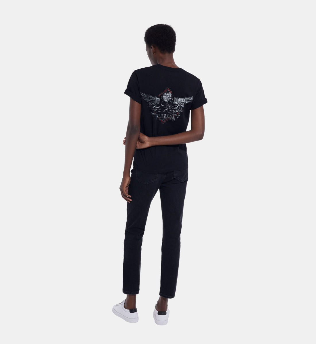 T-Shirt With Screen Print | Women | Black Washed