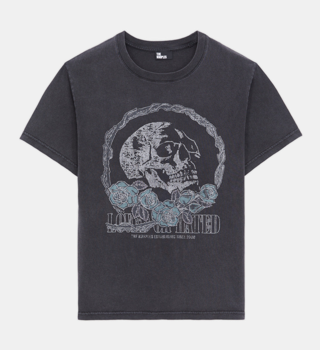 T-Shirt With Vintage Skull Serigraphy | Women | Black Washed