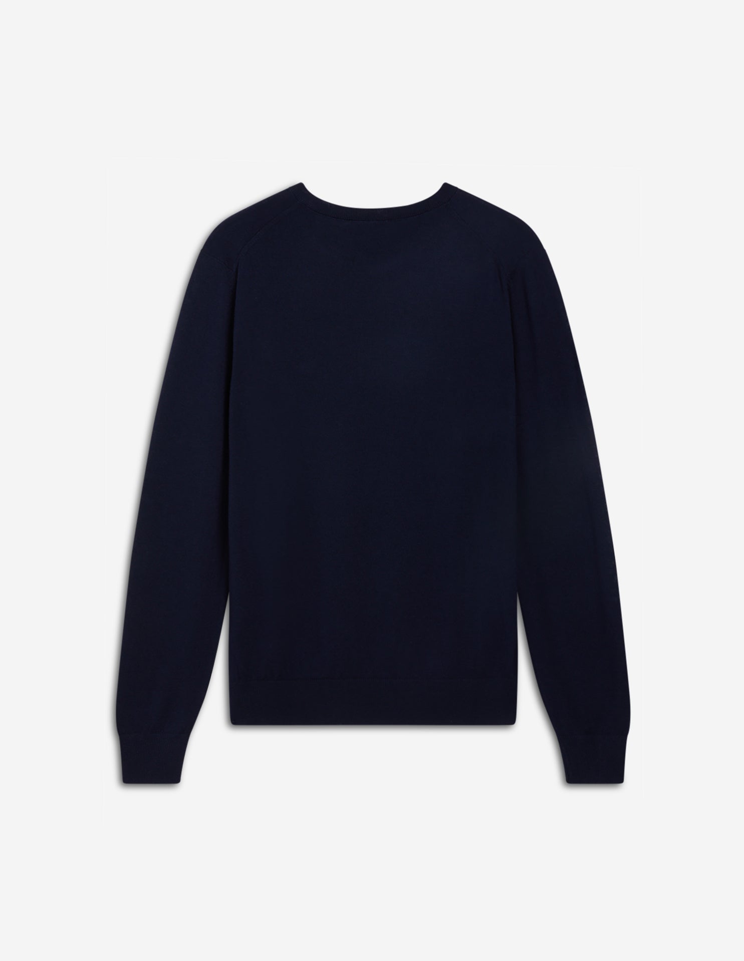 Unisex | Tricolor Fox Patch Classic R-Neck Wool Pullover | Navy