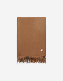 Unisex | Fox Head Patch Wool Scarf | Beige