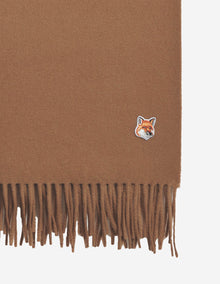Unisex | Fox Head Patch Wool Scarf | Beige