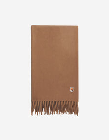 Unisex | Fox Head Patch Wool Scarf | Beige