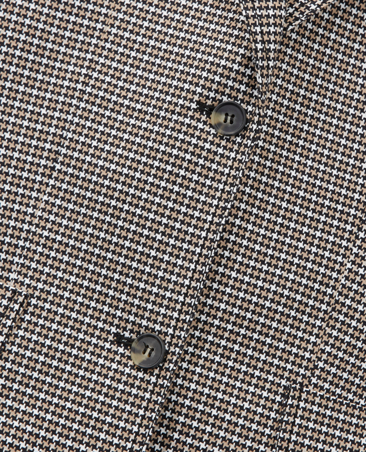 Formal Jacket With Houndstooth Motif | Women | Beige x Brown