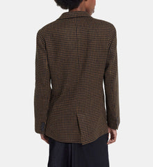 Wool Jacket With Houndstooth Motif | Women | Black Brown