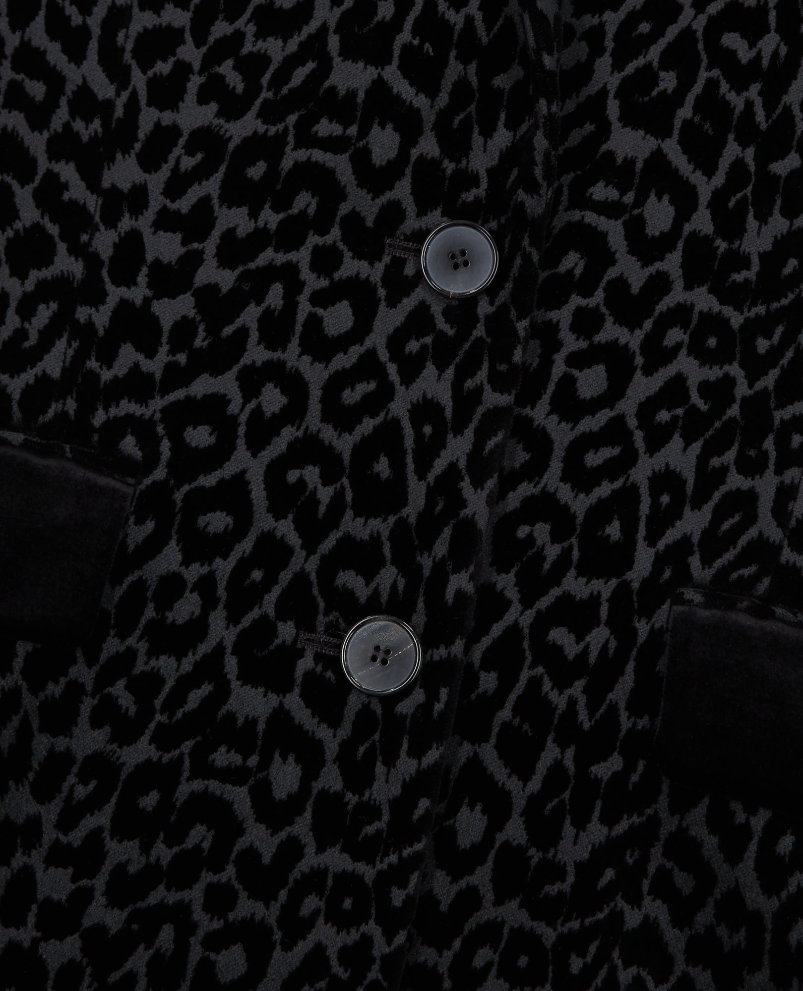 Velvet Suit Jacket With Leopard Print | Women | Black