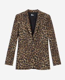 Print Straight-Cut Jacket | Women | Leopard