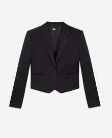 Short Satin Blazer | Women | Black