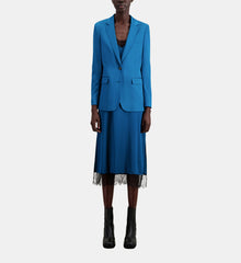 Satin Suit Blazer | Women | Deep Blue