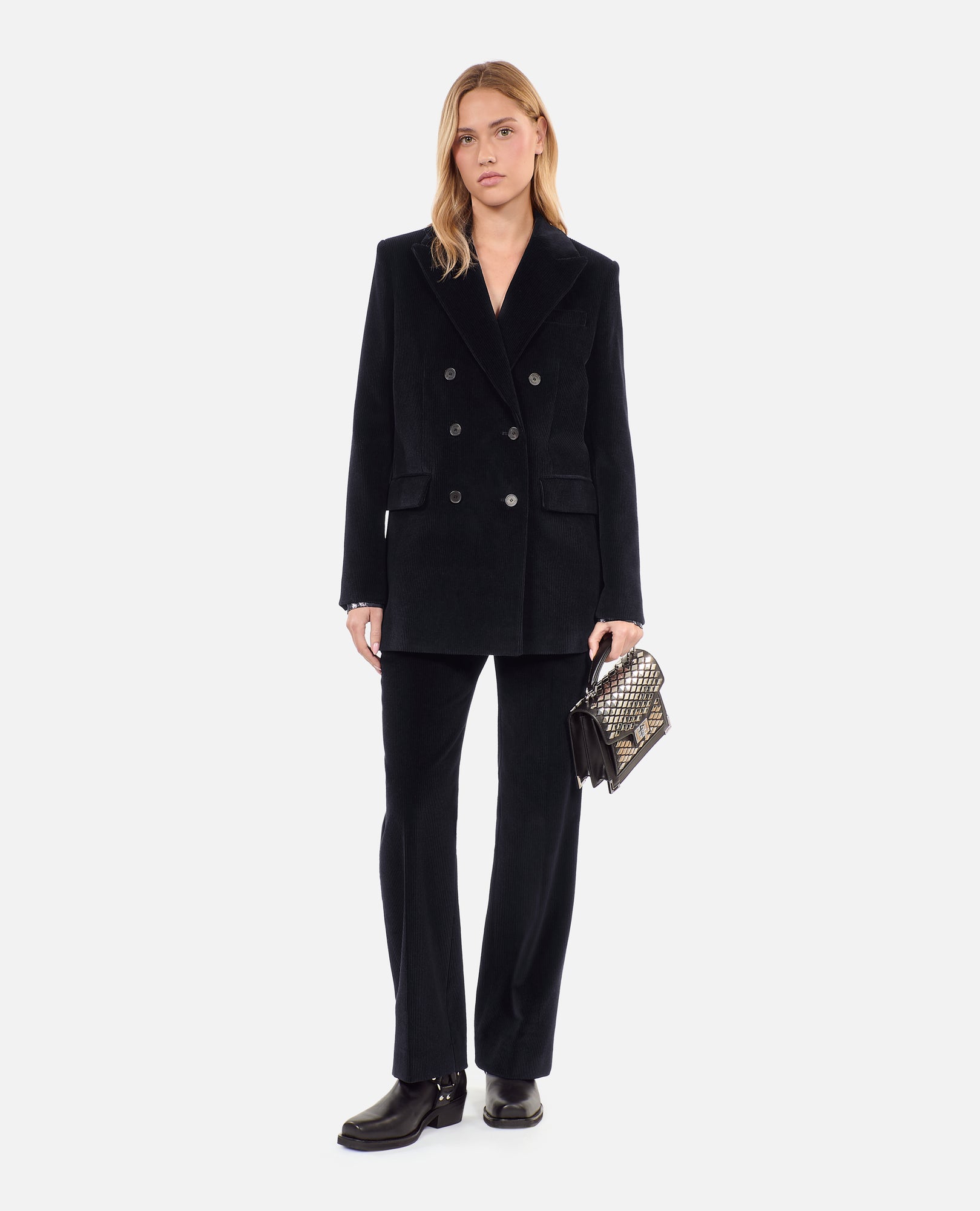 Corduroy Suit Jacket | Women | Black