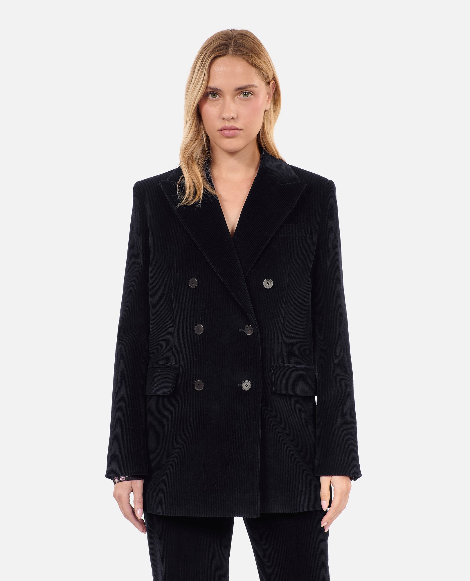 Corduroy Suit Jacket | Women | Black