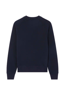 Womens | Tricolor Fox Patch Adjusted Cotton Sweatshirt | Navy
