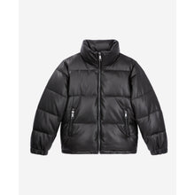 Faux Leather Puffer Jacket | Women | Black