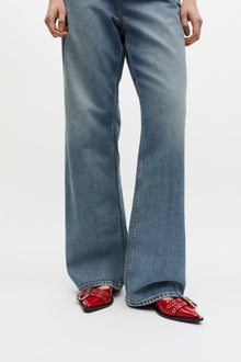 Feminine Buckle Ballerinas in | Racing Red