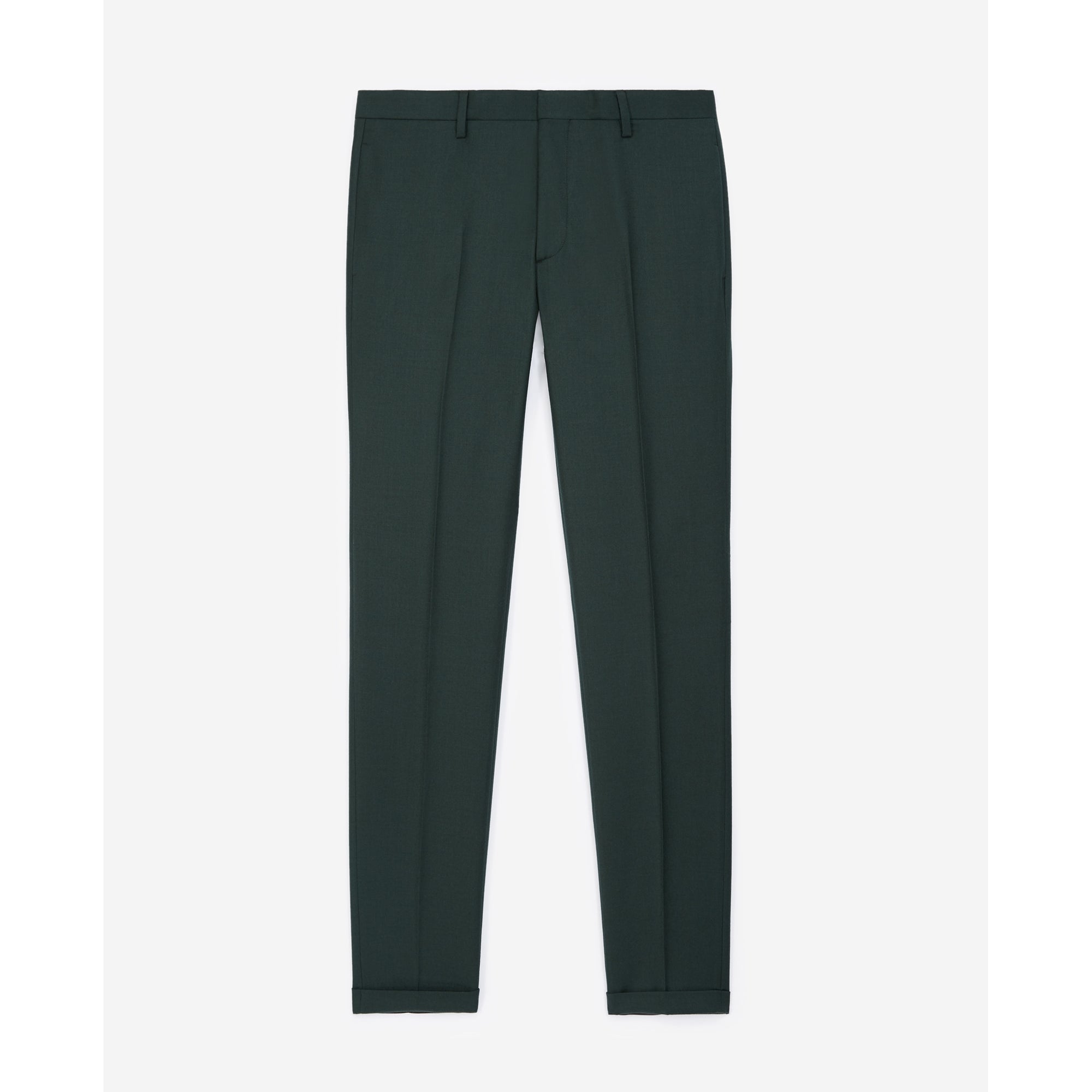 Fitted Dark Suit Pants In Wool | Men | Green