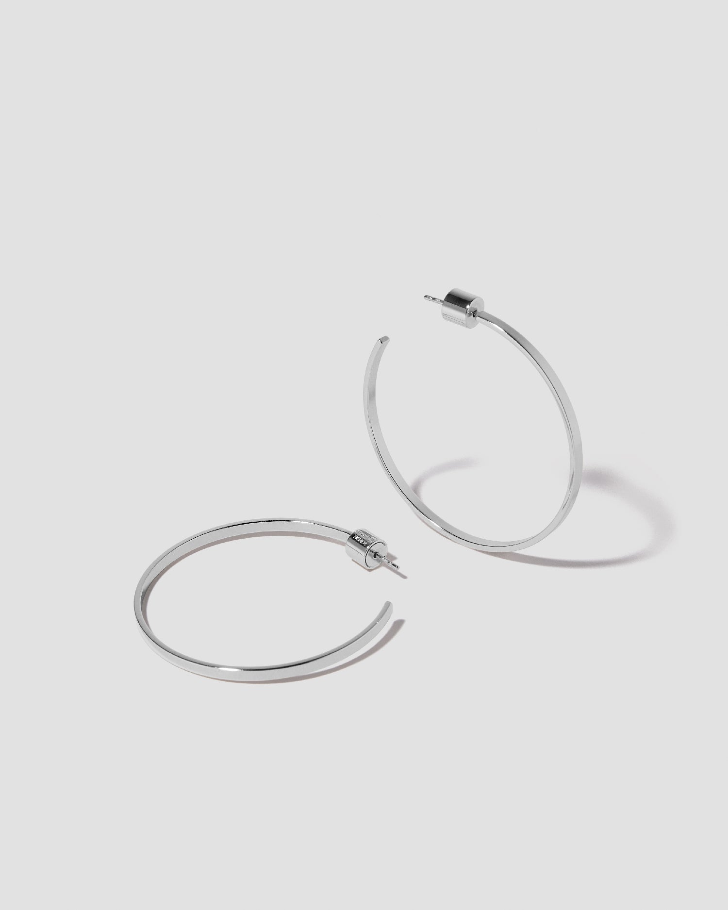1.5" Flat Thread Baby Hoops | Silver